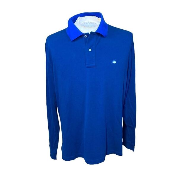 Southern Tide The Skipjack Long Sleeve Men’s Blue Polo Size Large 40 - Picture 1 of 7